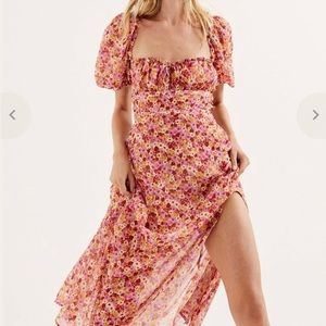 For Love & Lemons Women's Felicia Midi Dress size:xs